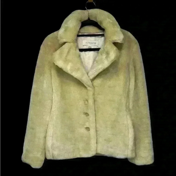 Vintage Liz Claiborne Cream Faux Fur Boho Chic Hippie Coat, size Small - Picture 1 of 9